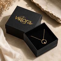 Scatola per Orologio di Lusso Nera con Coperchio a Ribalta, Personalizzabile con Logo, in Cartone Rigido di Alta Qualità