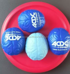 Custom Eco-Friendly Non-Toxic Phthalate Free Biodegradable PU <b>Squeeze</b> Foam White Brain Shaped Promotional Stress <b>Ball</b> for Kids - Product Image 4