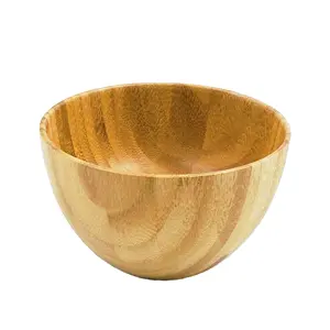 Eco- Friendly Highly Durable Household Bamboo Wood Salad Dough Fruit Bowls For Restaurant