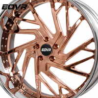 Ruedas EVOR Forjadas Personalizadas de 2 Piezas, 18 20 22 24 26 28 Pulgadas, Cóncavas Profundas, Aleación OEM, 5x127 5x120 5x114.3 5x130 5x112, Cromadas y Pulimentadas