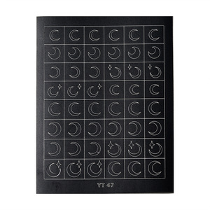 Autocollants creux pour <span class=keywords><strong>ongles</strong></span>, motifs papillon, croix, nuage, trèfle, cœur, lune peinte au pistolet, flocon de neige, carré, pour salon et DIY - Product Image 5