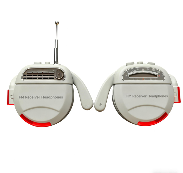 Customized Channel Ear Hook FM Radio Headphones LED Battery 5-10 Hours Life Stable Signal Low Latency IPX-4 Waterproof Real-time