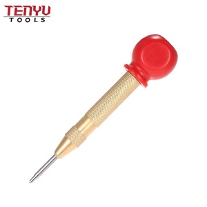 Gold Color Brass Metal <strong>Punch</strong> Knurled Brass Spring Loaded <strong>Automatic</strong> <strong>Center</strong> <strong>Punch</strong> for Steel or Wood Accurate Drilling - Product Image 1