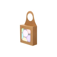 Boîtes cadeaux en papier kraft biodégradable et écologique, pliables avec fenêtre et crochet, impression personnalisée pour l'emballage de vin, de bonbons et de biscuits