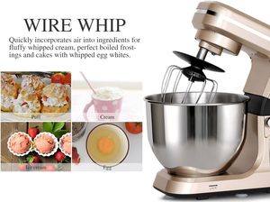 เครื่องทำขนมปังเค้กไฟฟ้า 6QT 500W เครื่องผสมอาหาร เครื่องนวดแป้ง เครื่องผสมอาหารแบบตั้งโต๊ะ - Product Image 2