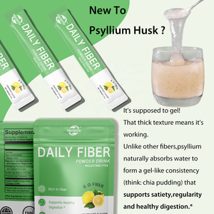 ผงใยไซเลียมฮัสก์ Haccp OEM สำหรับสุขภาพทางเดินอาหาร น้ำมะนาวปราศจากน้ำตาล พรีไบโอติก ใยอาหารที่ไม่ละลายน้ำและละลายน้ำได้ - Product Image 3