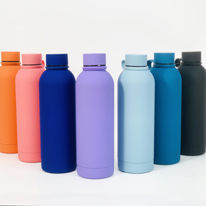 500ml Soft Touch Sport Water Bottle <b>Small</b> Mouth Light Blue Insulated Stainless Steel Leak-Proof BPA Free 6-12 Hours Thermal - Product Image 1
