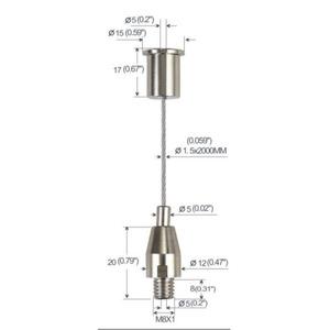 Câble en acier de haute qualité Kit de suspension de câble métallique en acier inoxydable pince de câble réglable avec vis M6 - Product Image 3