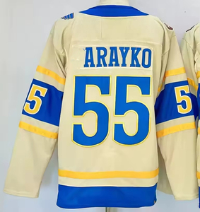 高級な新品メンズフル刺繍アイスホッケーユニフォーム # 25 # 10 # 18 # 55 # 84 # 50ステッチ入り通気性メッシュカジュアルアスレチックユニフォーム - Product Image 2