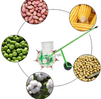 Semoir manuel 2-en-1 pour maïs, arachides et céréales, à une rangée, avec fertiliseur intégré