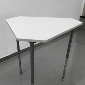 Adjustable Trapezoidal Table 78x68.5x76.5 Cm <b>White</b> Metal Nordic Style <b>Computer</b> <b>Desk</b> - Product Image 2