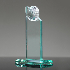 Factory Wholesale Custom Engraved Logo Crystal Glass <strong>Golf</strong> <strong>Trophy</strong> Plaque Award Honorable Souvenirs