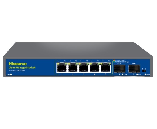 New Arrival 5+2 Ports 10G Uplink 2.5G Ethernet Switch Network Switch with Lite-Managed Switch WEB/APP for CCTV/NVR