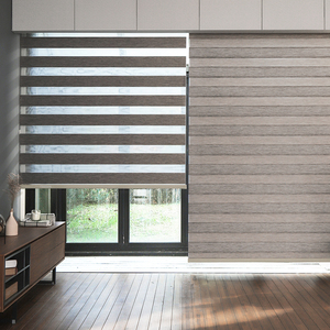 Persianas coreanas Zebra de aspecto maderado, edición personalizada, motorizadas, tipo día y noche, cortinas enrollables automáticas para ventanas, modernas - Product Image 3