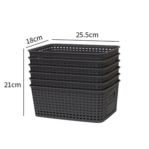 Storage <b>Basket</b> Rectangle 25.5x18x21cm <b>Stackable</b> Desktop Organizer Solid Color 20L-30L Capacity - Product Image 1