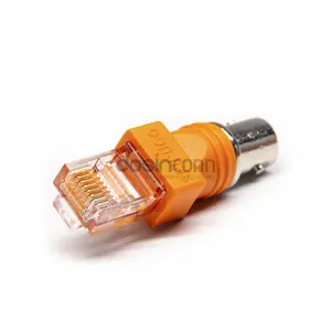 Convertidor Coaxial hembra de 180 grados BNC a RJ45, adaptador de conector macho, convertidor de vídeo Balun pasivo