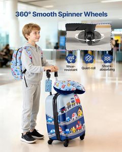 Juego <span class=keywords><strong>de</strong></span> Maletas para Niños, Maleta Rígida <span class=keywords><strong>de</strong></span> 18 Pulgadas con Mochila, Juego <span class=keywords><strong>de</strong></span> Maletas <span class=keywords><strong>de</strong></span> Viaje para Niños, Regalo <span class=keywords><strong>de</strong></span> Cumpleaños o Vacaciones para Niñas y Niños - Product Image 2