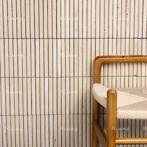 3D thiết kế travertine lồi rãnh Gạch <span class=keywords><strong>Mosaic</strong></span> đá cẩm thạch cho nhà bếp backsplash gạch phòng tắm tường trang trí nội thất - Product Image 6