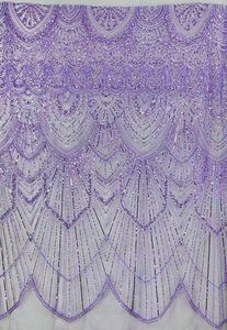 Breathable Eco-Friendly Soft <strong>Sequins</strong> Beaded Lace Fabric Medium Weight for Women's Wedding Dresses 5 Yards - Product Image 4