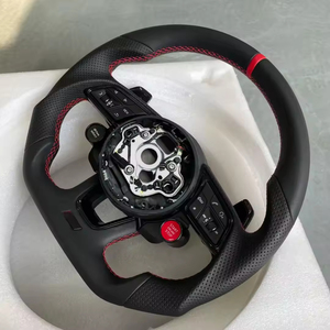 Volant sport RS entièrement en cuir avec bouton de démarrage compatible <span class=keywords><strong>Audi</strong></span> B8.5 S4 S5 RS5 RS6 <span class=keywords><strong>Q5</strong></span> Q7 A3 S3 A8 A1 A6 RS7 A7 A4 RS4 TT - Product Image 4