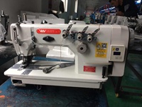 Machine à coudre à point de chaînette à trois aiguilles à entraînement direct VMA V-8560D-2PL, double poulie, point de verrouillage