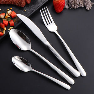 Elegant 304 SS Cutlery <b>Set</b>, Steak Knife Fork Dinner Spoon, Butter Spreader Coffee Spoons for Hotel Western Dining - Product Image 2