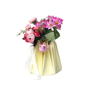 방수 웨딩 꽃꽂이 종이 팔각형 꽃병 모양 꽃 포장 상자