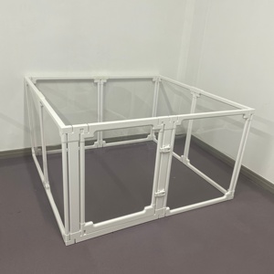 Klarer Acryl Luxus Outdoor Hunde kiste Laufs tall Hoch leistungs transparente Kunststoff Welpen Zaun Räder Einfach zu montieren Bunny <span class=keywords><strong>Cat</strong></span> Bett - Product Image 2