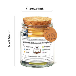 Frasco de Vidrio con Versículos Bíblicos en Inglés, Español y Alemán, Personalizado de Fábrica, con Mensajes sobre Emociones, Sentimientos, Escrituras, Fe, Oración y Esperanza, para Regalos - Product Image 4