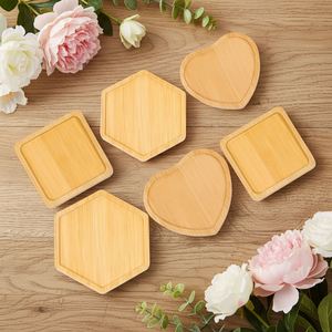 Wholesale Printed Custom Bamboo Coasters Multi Shape Heart Square Non-slip Heat Insulation Table Protector Home Bar Wedding Gift - Product Image 1