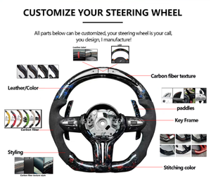 Volant Modifié SOON TODA en Cuir Véritable Noir avec Coutures Colorées pour BMW F10 F30 ZC-M3-P1 - Product Image 2