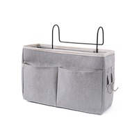 Organisateur de lit suspendu en tissu pliable en polyester pour chambre à coucher, sac de rangement pour téléphone et collations pour étudiants, type crochet