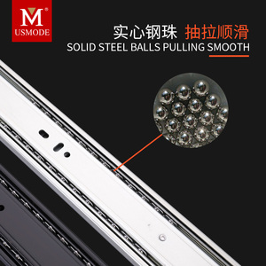 48Mm Chiều Rộng 1.5*1.5*1.5Mm Shunde Chất Lượng Heavy Duty Telescopic Kênh Ngăn Kéo Trượt Đường Sắt Với Cầu Vồng Mạ Cho Bảng Ở Phật Sơn - Product Image 5