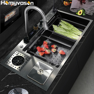 Lavello da Cucina a Cascata Grande da 36 Pollici, 114x46 cm, Multifunzione in Acciaio Inox 304 con Set Rubinetto e Vasca Singola Profonda - Product Image 4