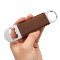 Ouvre-bouteille long en PU gravé au laser personnalisé, double face, durable, pour utilisation en restaurant et en cuisine