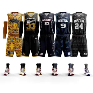 Neueste USA Uniform Design Mesh sublimiert benutzer definierte Docht wirkung Basketball Trikots