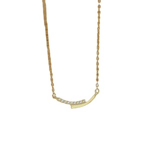 Smiley Face Necklace For Women Minimalist Luxury Clavicle Chain Platinum Gold Pave Setting XL 047 - Product Image 5