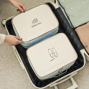 Sac à chaussures portable à double couche pour les voyages et les déplacements professionnels, organisateur de bagages anti-poussière et anti-humidité avec fermeture à glissière - Product Image 1