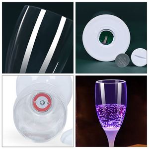 Verres à vin lumineux colorés pour fêtes, en plastique transparent, avec LED rose et rouge, pour boissons - Product Image 5
