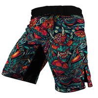 Tonton Personnalisé Judo Grappling Formation Coupe Haute Camouflage Polyester Gym Court Combat En Gros Muay Thai Boxe Mma Shorts Blan
