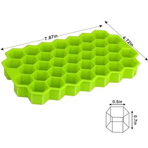 37-Cavity Hexagon Shaped Honeycomb Silicone Eco-Friendly <b>Ice</b> Cream Maker with Food Grade Non-Toxic Custom Logo Easy Freezer - Product Image 2