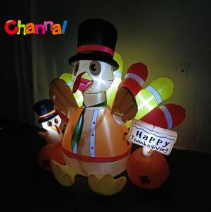 Pavo Inflable de Acción de Gracias con <span class=keywords><strong>Calabaza</strong></span> y Luces LED, Decoración Inflable para Jardín Exterior para Festivales - Product Image 6