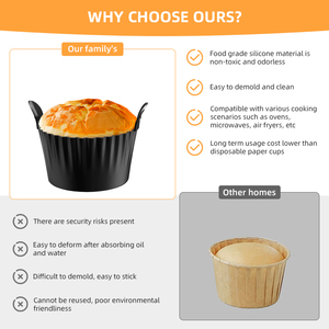 4 Pieces in Set Large Silicone Muffin Cups for Air <strong>Fryer</strong>, Silicon <strong>Egg</strong> Poacher Ramekins for Air <strong>Fryer</strong>, Air <strong>Fryer</strong> <strong>Egg</strong> Molds - Product Image 2