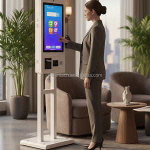 Kiosco de Autoservicio con Pantalla Táctil para Check-in/Check-out de Huéspedes, Lector de Pasaportes, Tarjetas de Identificación y Códigos de Barras, 27/32 Pulgadas, para Aeropuertos y Hoteles - Product Image 2