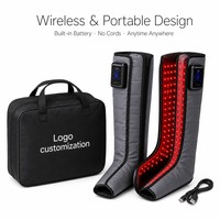 Bottes de récupération à compression d'air sans fil, masseur de jambes à 6 chambres, type C, charge rapide, fermeture éclair