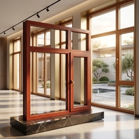 Ventanas Corredizas de Aluminio y Madera Padauk Insonorizadas de Diseño Moderno para Renovación de Apartamentos