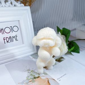 D8084 Handgemachte Süße Pudel Stehende Teddyhund Aromatherapie für Innenbereich Dekoration Gips Kerzenform Silikon 3D-Form - Product Image 3
