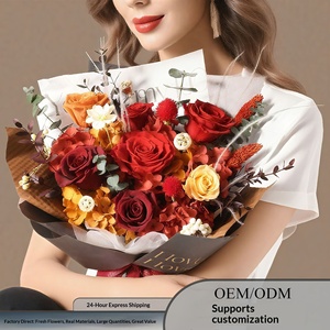 <span class=keywords><strong>Bouquet</strong></span> Immortel 5 <span class=keywords><strong>Fleurs</strong></span> <span class=keywords><strong>Séchées</strong></span> et Naturelles Fait Main Écologique Transfrontalier pour la Saint-Valentin Noël Anniversaire Cadeau - Product Image 2
