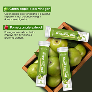 Compresse Effervescenti di <span class=keywords><strong>Aceto</strong></span> di Mele Contenenti <span class=keywords><strong>Aceto</strong></span> di Mele e Vitamina B6, Riduce il Grasso Addominale e Migliora la Digestione - Product Image 2