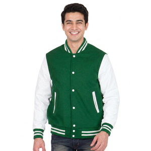 OEM Custom Genuine <b>Leather</b> Sleeve Chenille Embroidery Wool Streetwear Letterman Varsity CollegeBaseballjacket for <b>men</b> - Product Image 1